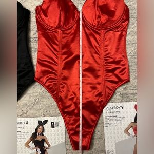 Official Playboy Bunny Costume - Red - Sz L (Altered)